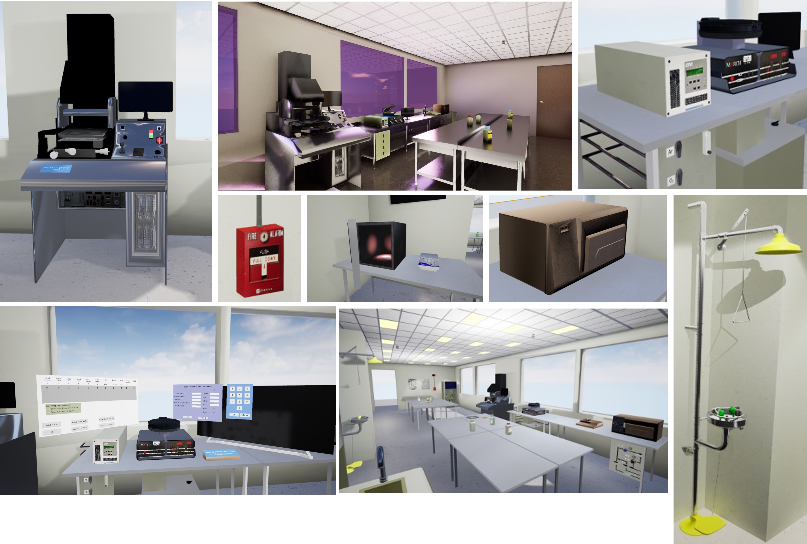 Various Virtual Equipment used in Semiconductor Chip Manufacturing Training